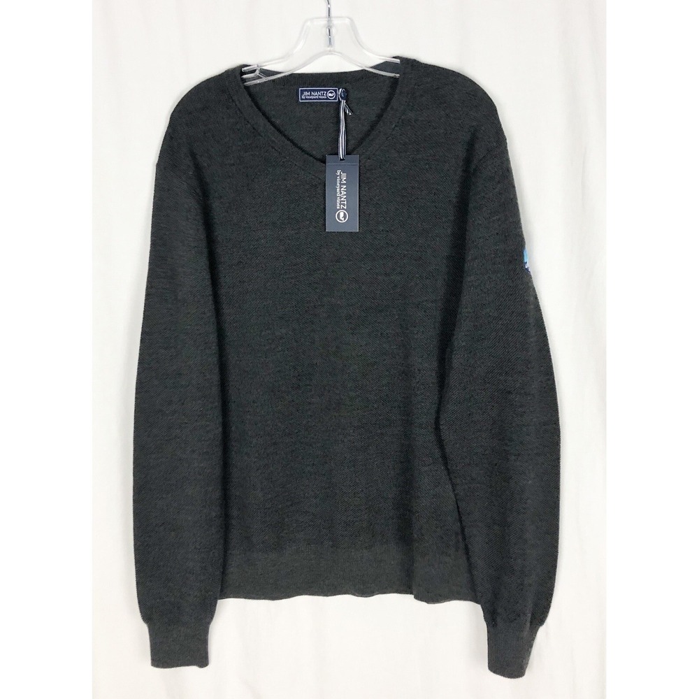 Vineyard Vines Jim Nantz Grey V-Neck Merino‎ Wool Blend L New Era Classic Logo